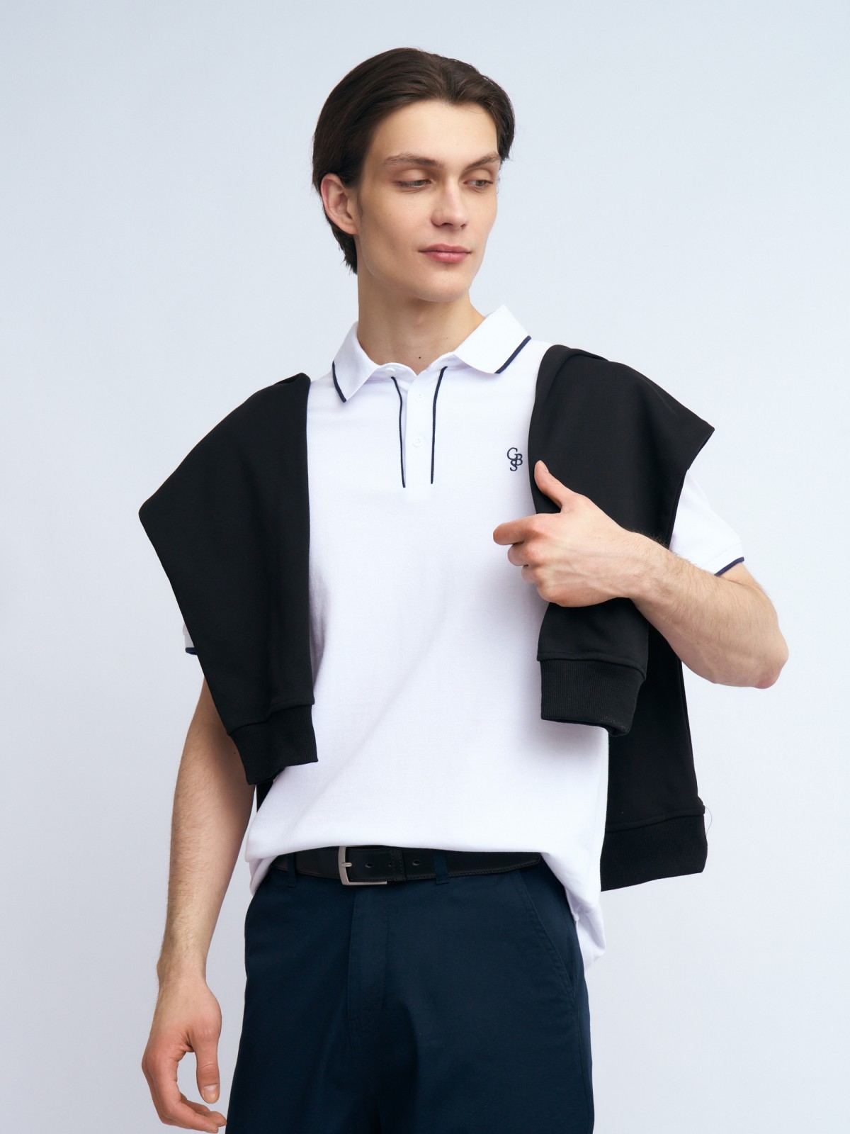 Футболка поло из хлопка с эмблемой