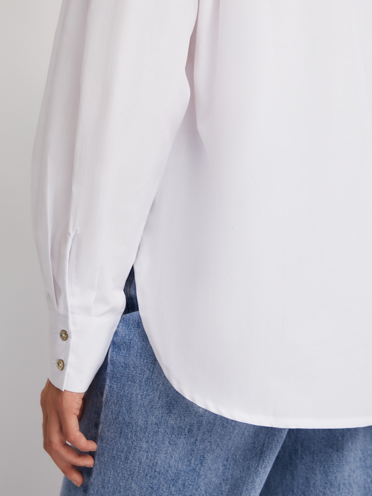 Рубашка оверсайз с акцентными объёмными рукавами zolla 024111159161, цвет белый, размер XXS - фото 6
