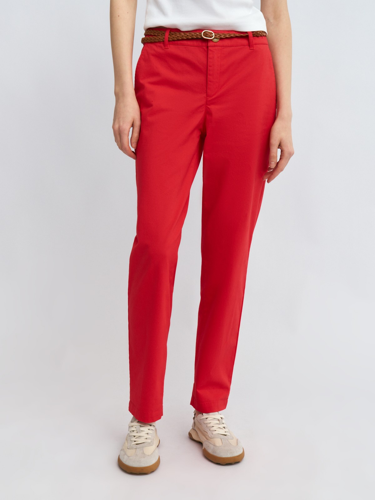 Брюки-чинос из хлопка с ремешком