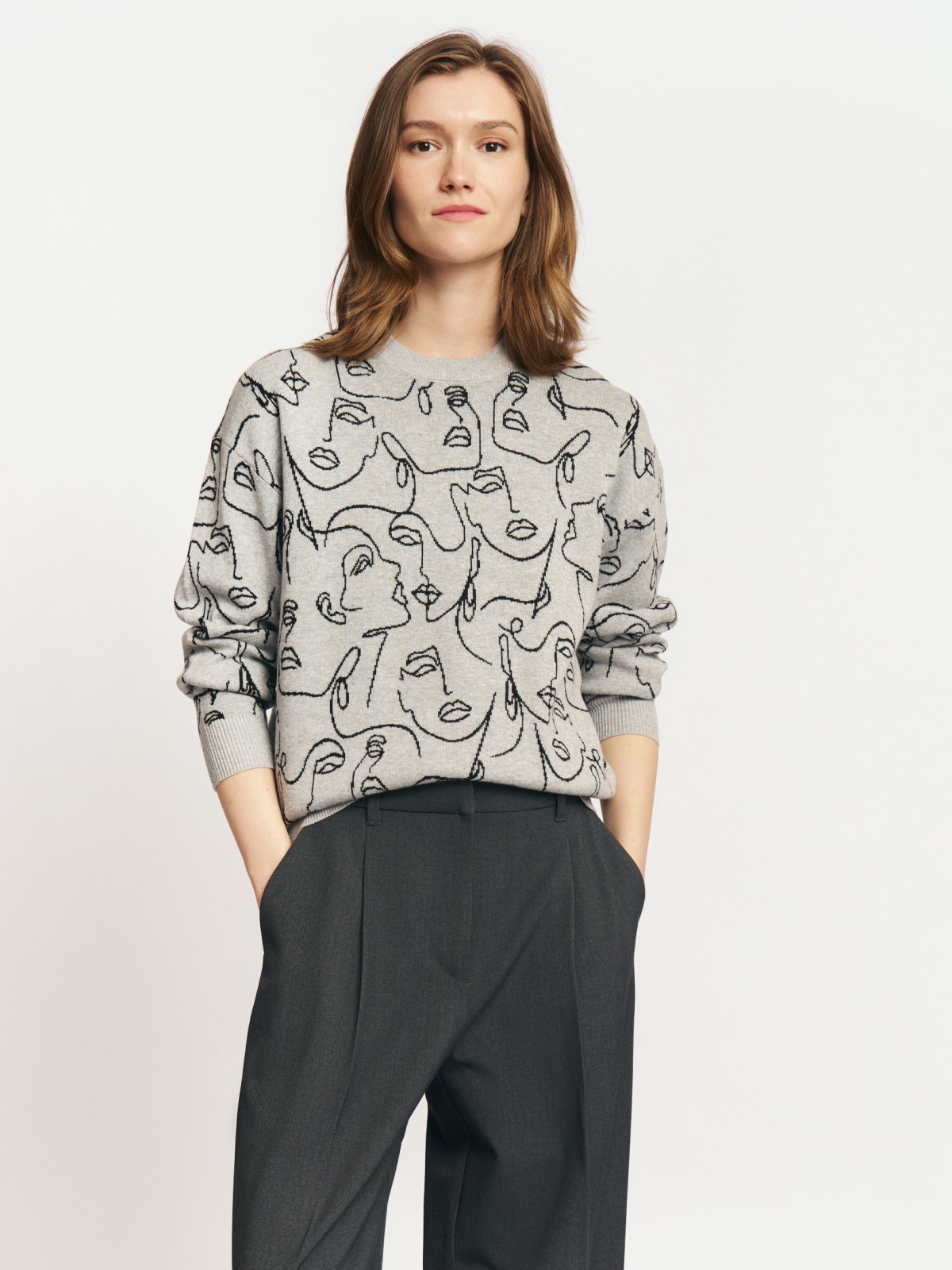 Джемпер из вязаного трикотажа с узором