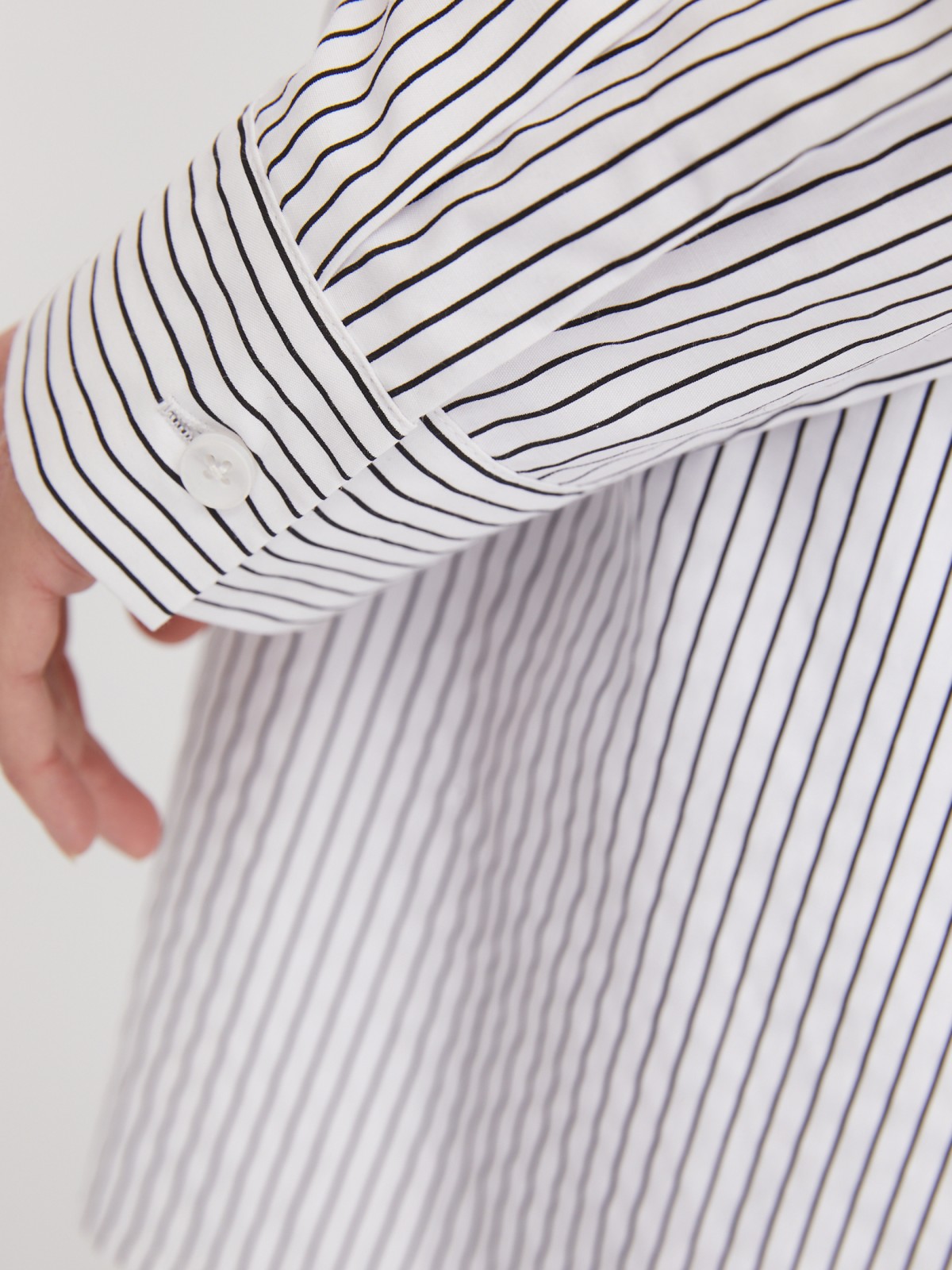 Комбинированная блузка-рубашка с вшитым топом zolla 02421117Y023, цвет белый, размер XS - фото 4