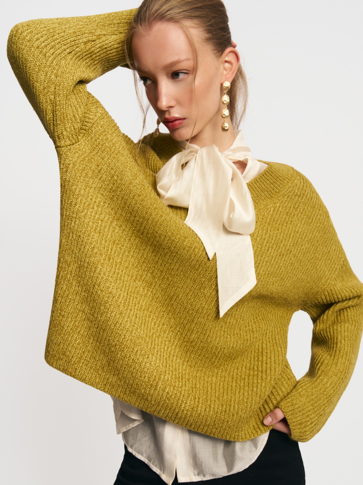 Вязаный пуловер с шерстью