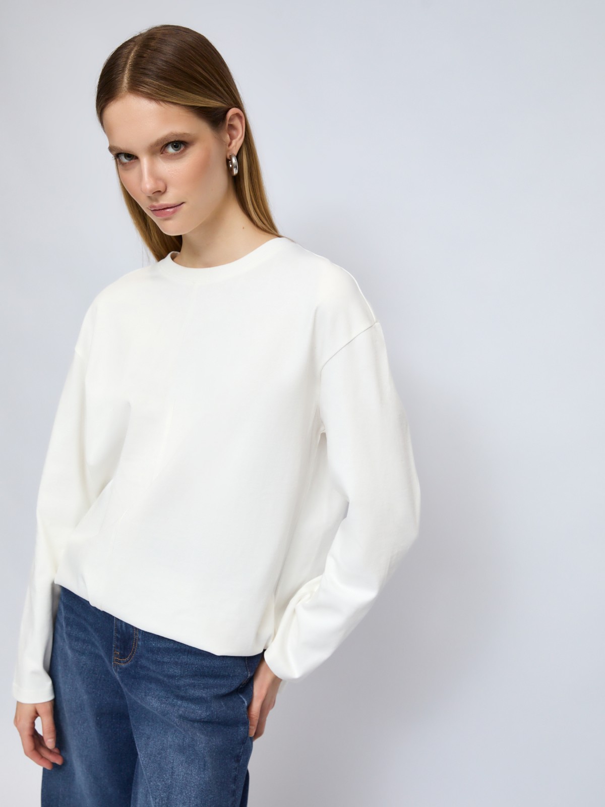 Трикотажный оверсайз лонгслив из хлопка