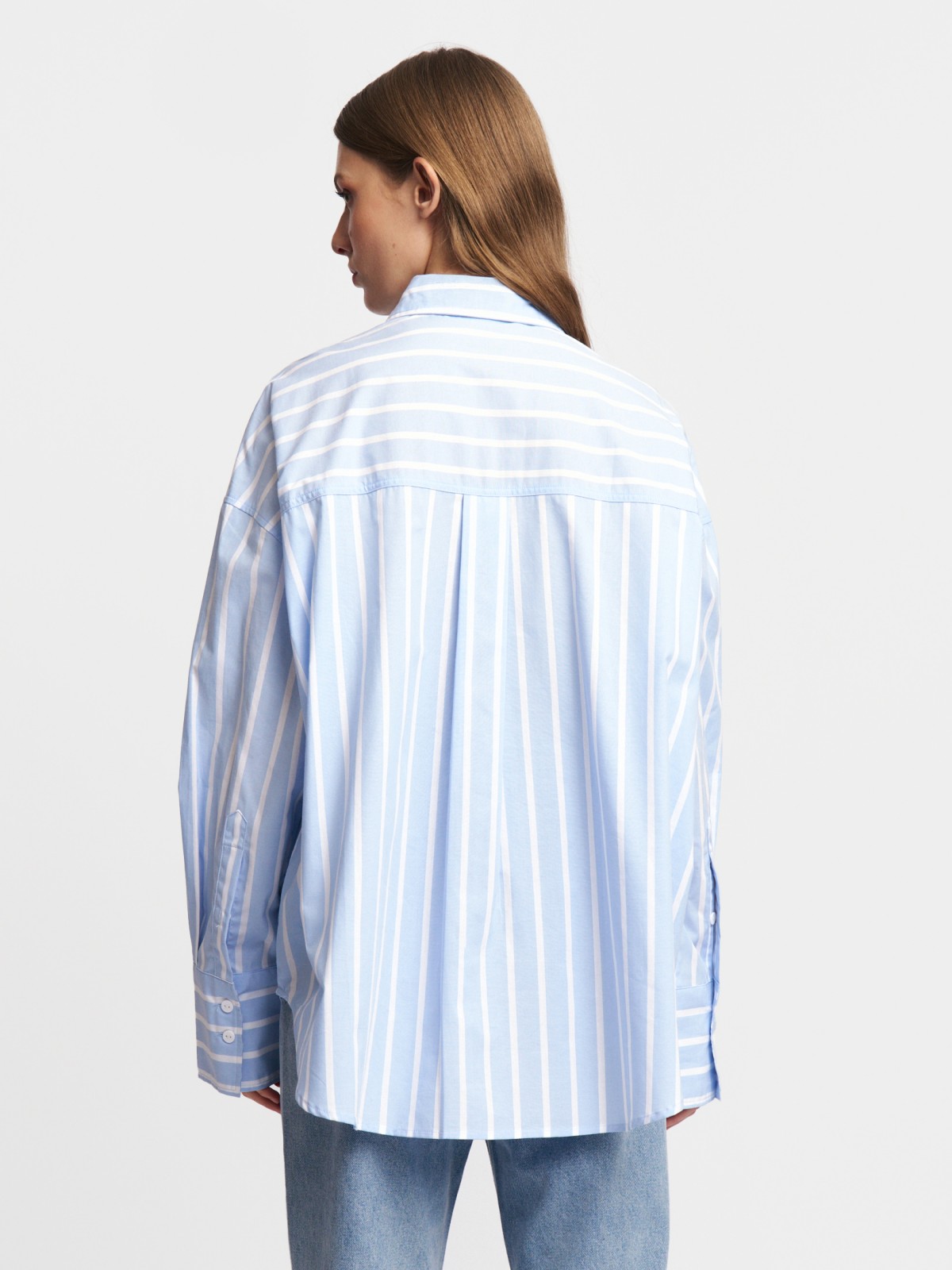 Рубашка оверсайз из хлопка в полоску