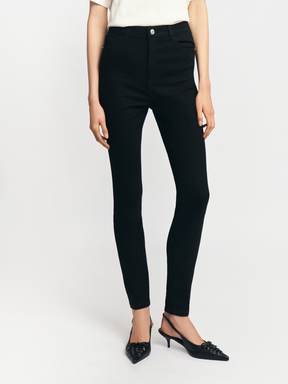 Джинсы силуэта Skinny с высокой посадкой