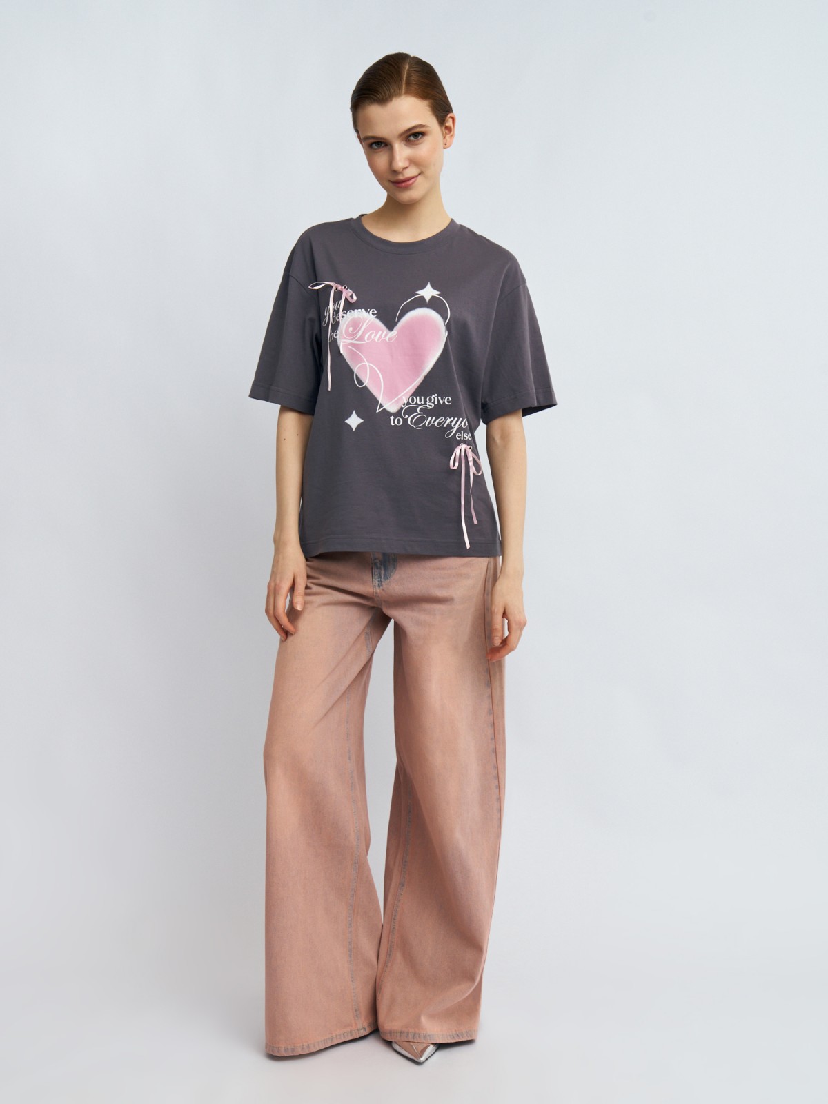 Джинсы силуэта Wide с высокой посадкой