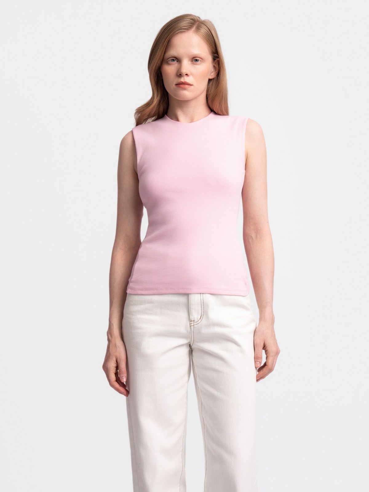 Майка-топ из хлопка без рукавов