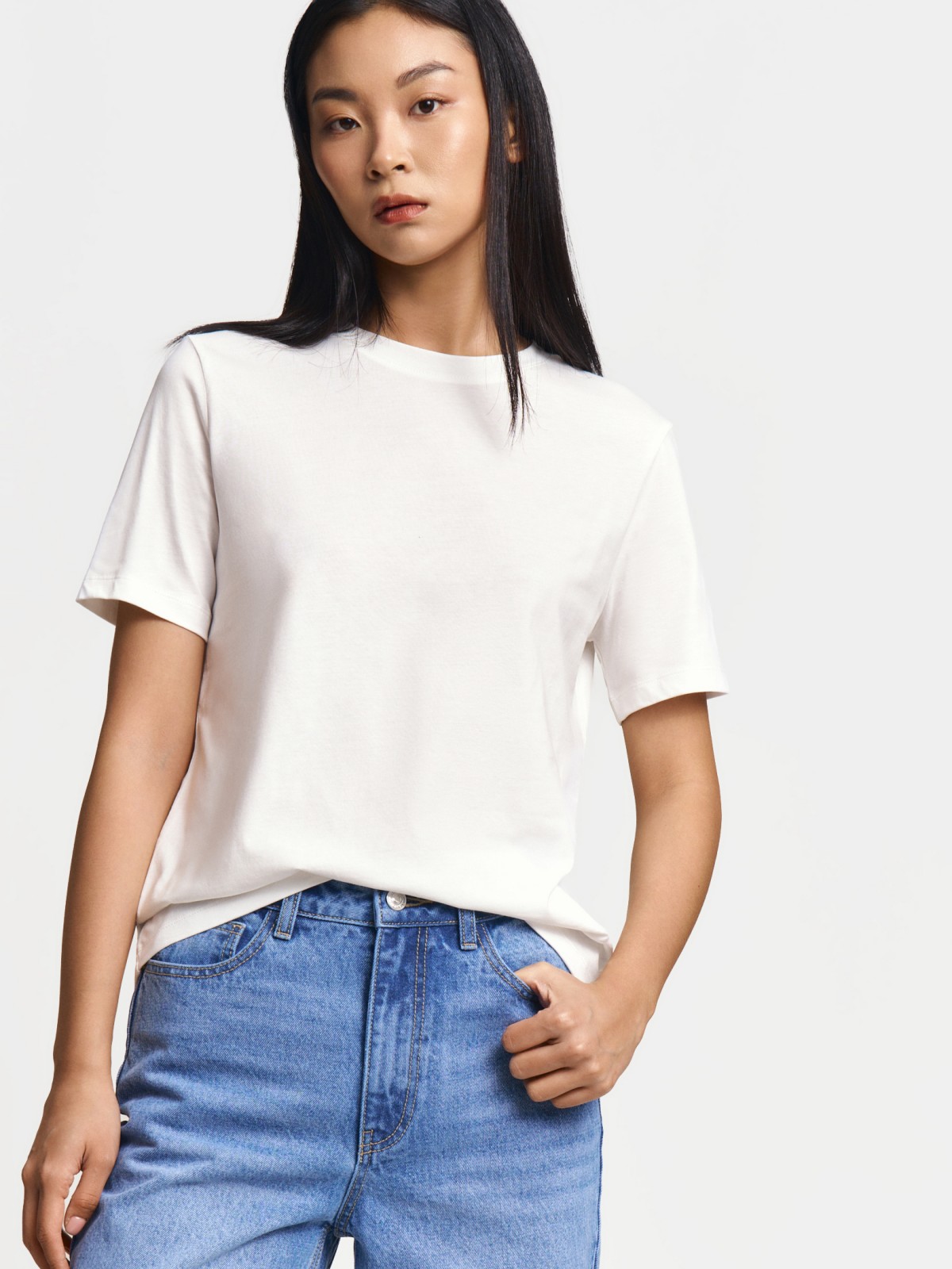 Футболка из хлопка однотонная