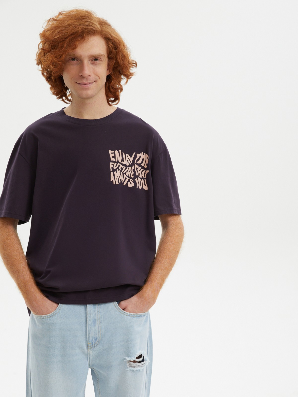 Футболка из хлопка с надписью