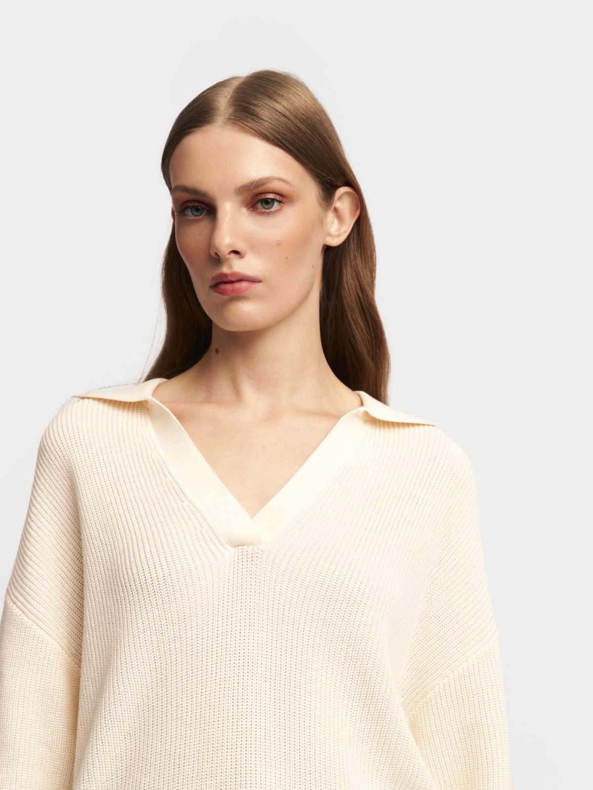 Трикотажный джемпер поло с коротким рукавом