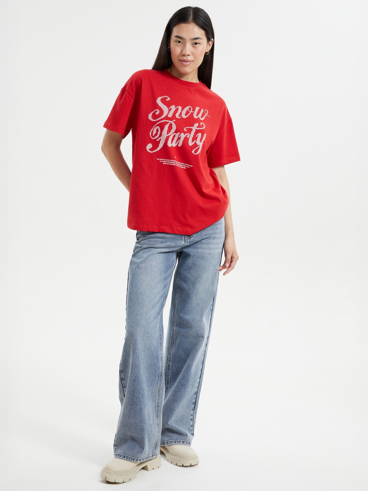 Футболка из хлопка с новогодним принтом