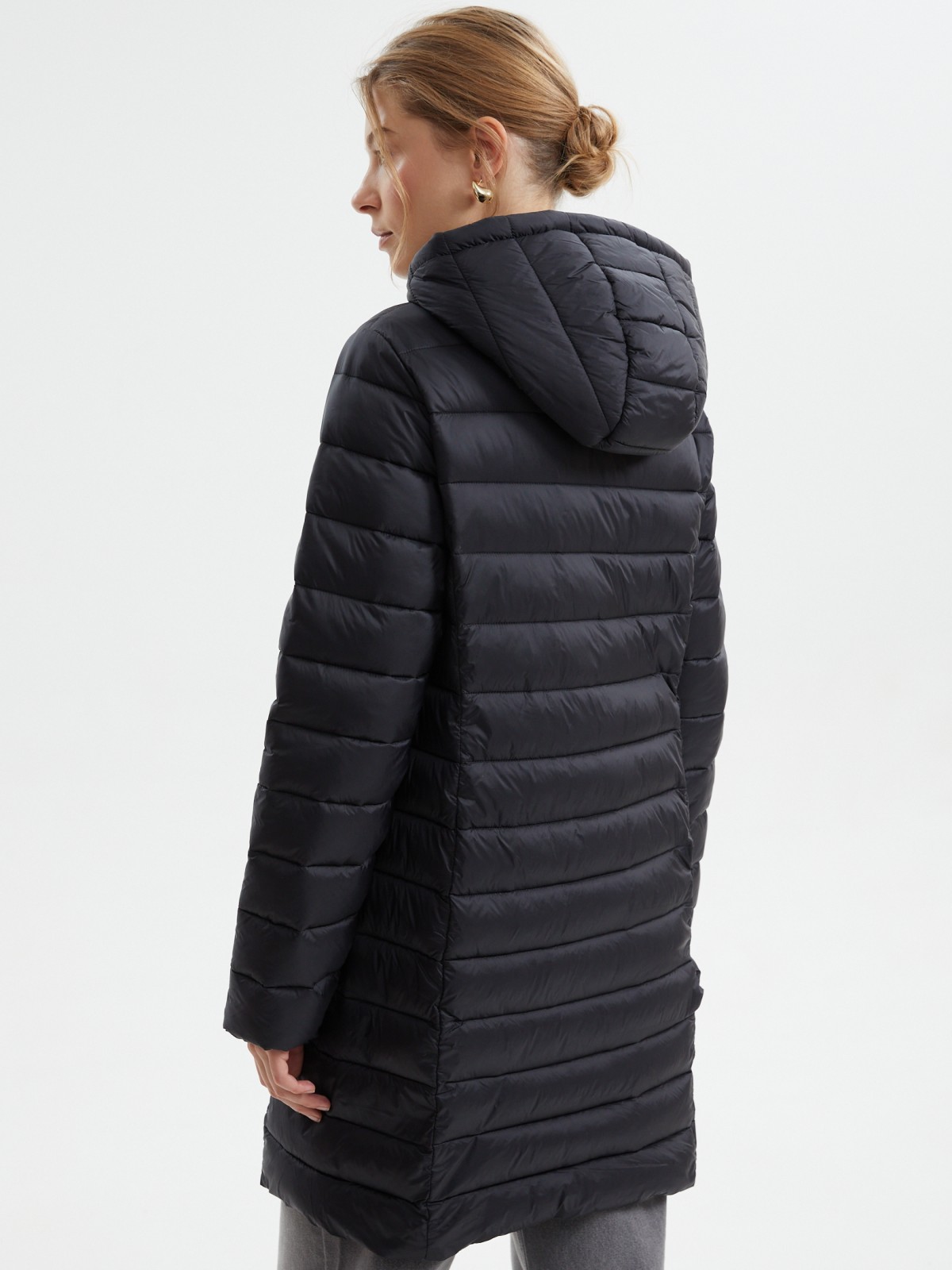 Утеплённая куртка-пальто с капюшоном