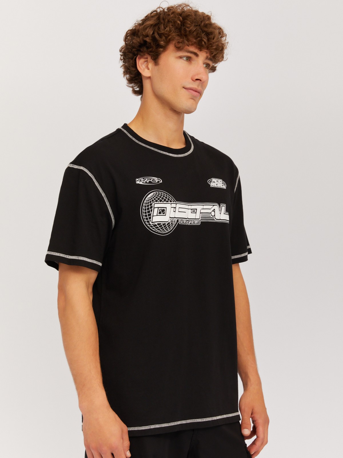 Футболка из хлопка с принтом-надписью