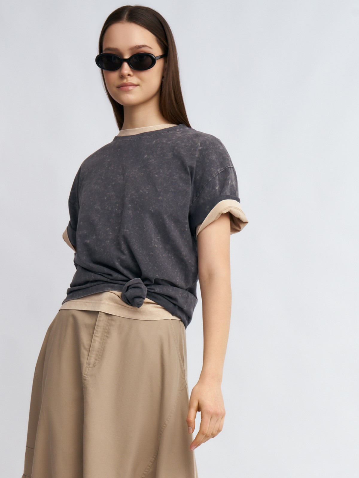 Футболка из хлопка с варёным эффектом