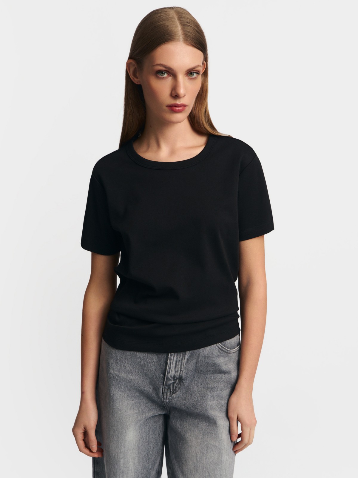 Футболка из хлопка однотонная