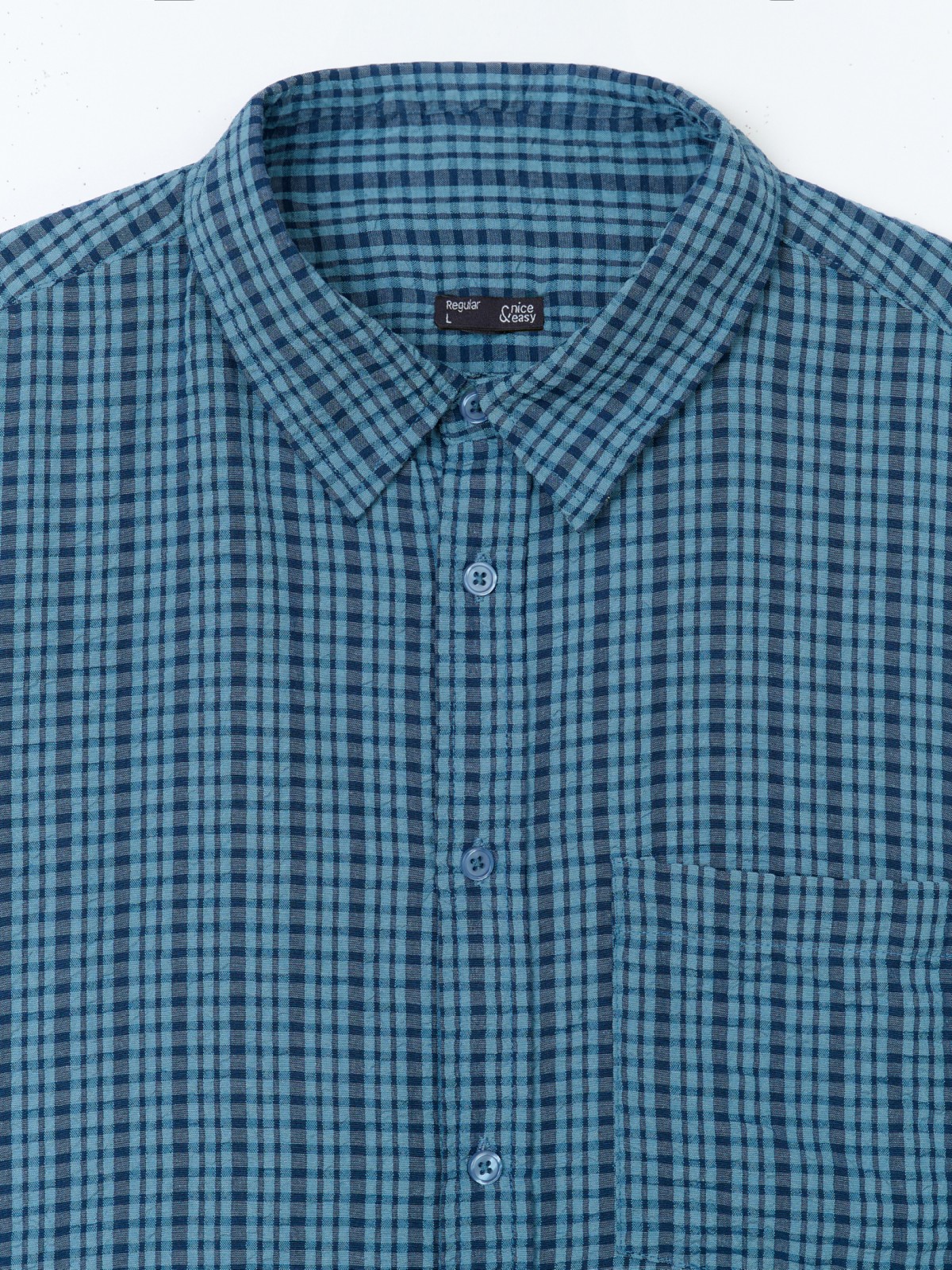 Рубашка с коротким рукавом и узором в клетку