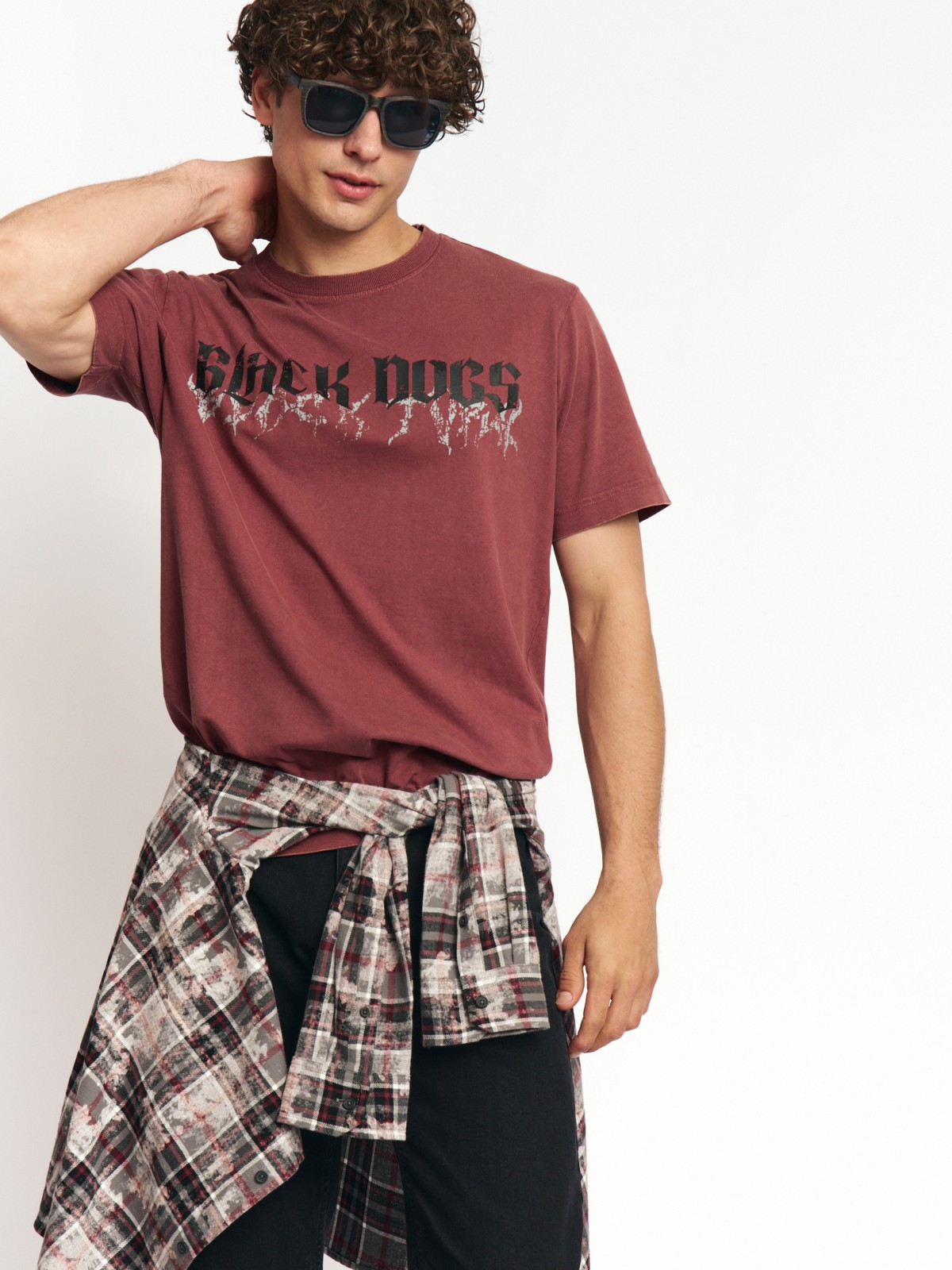 Футболка из хлопка с принтом-надписью