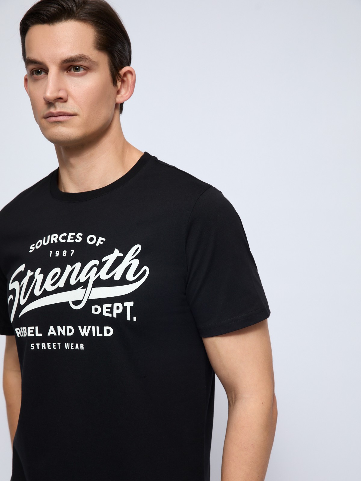 Футболка из хлопка с принтом-надписью