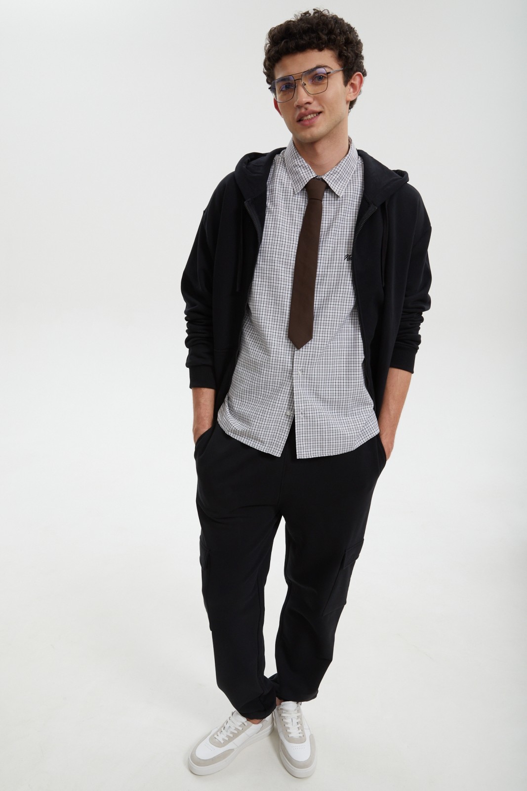 Рубашка оверсайз в клетку с коротким рукавом