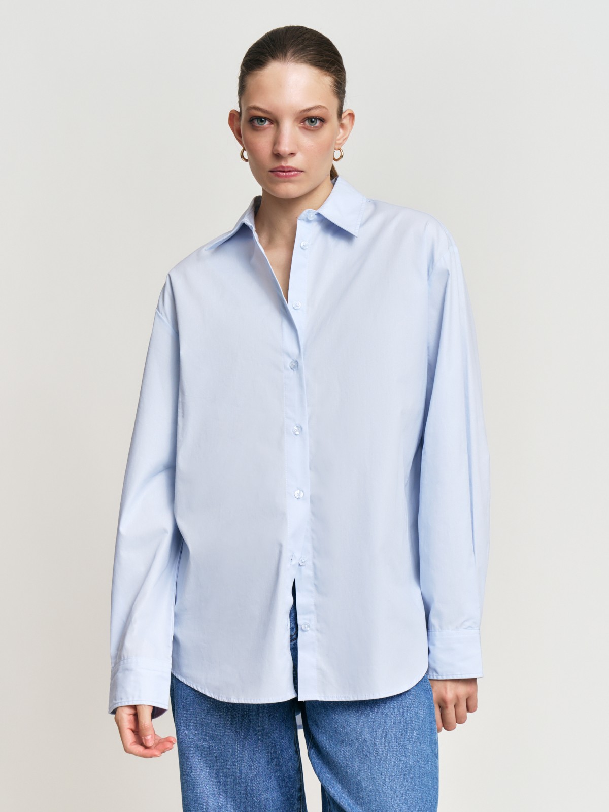 Рубашка из хлопка с длинным рукавом