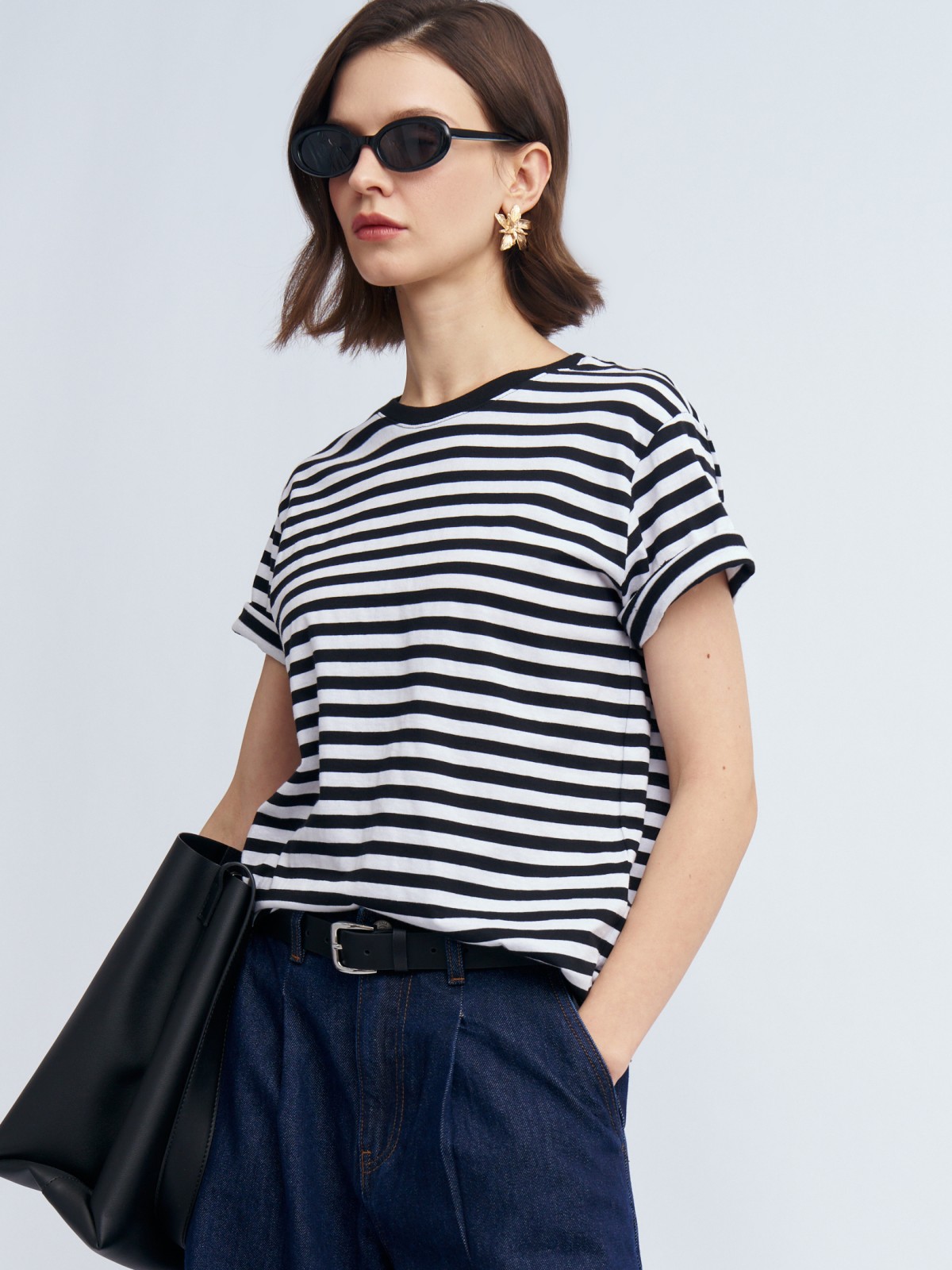 Футболка-тельняшка в полоску из хлопка