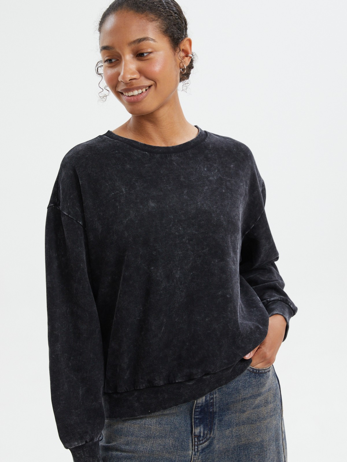 Утеплённый свитшот из хлопка с начёсом