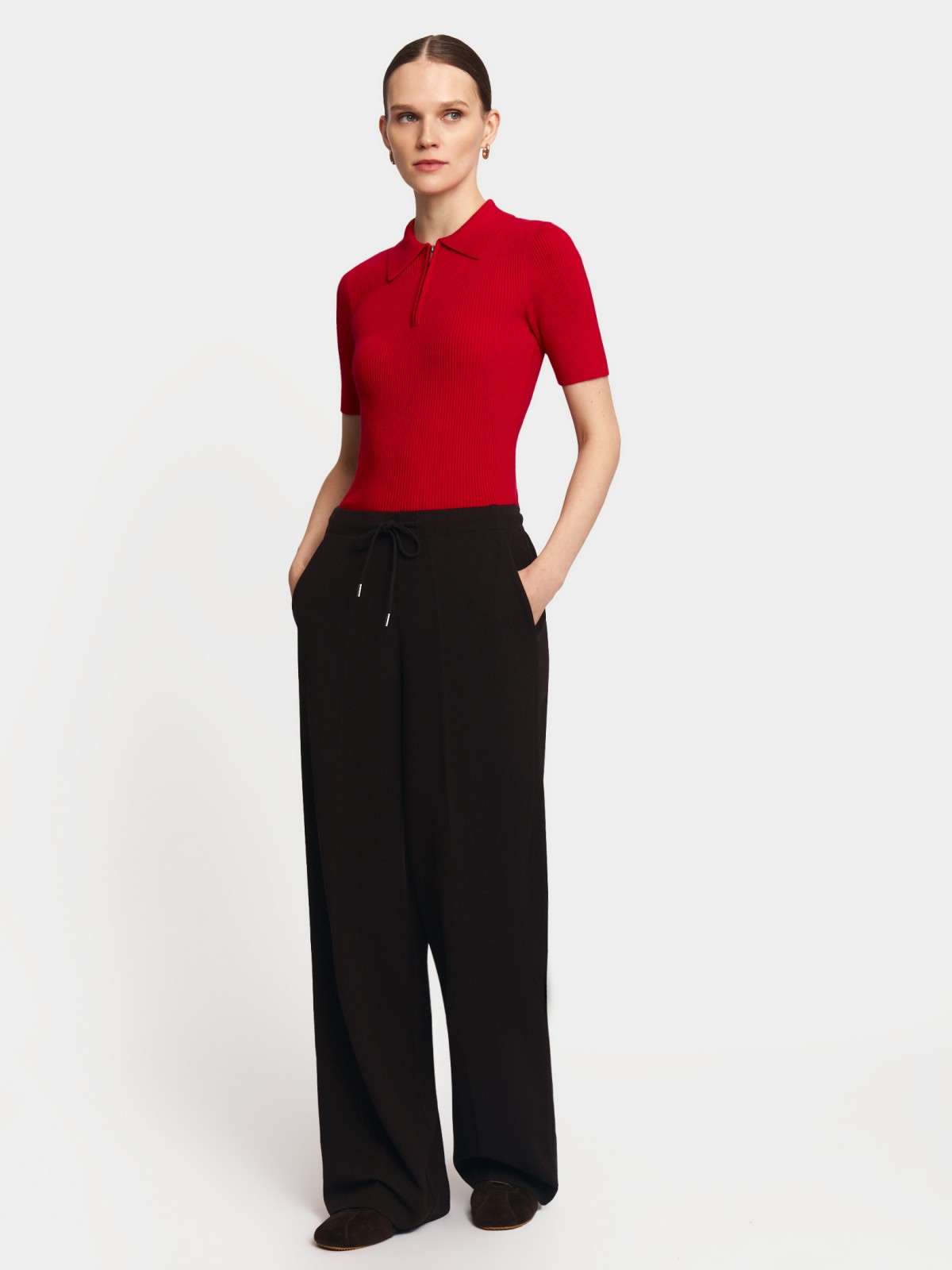 Джемпер поло с коротким рукавом