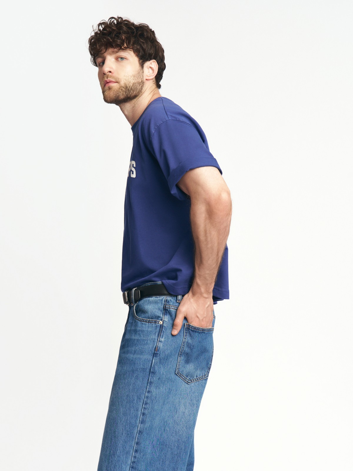 Футболка из хлопка с принтом-надписью