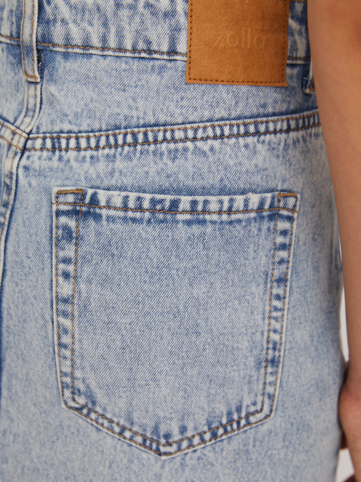 Джинсовая юбка макси прямого силуэта с разрезом zolla 02423794S031, цвет голубой, размер XS - фото 6
