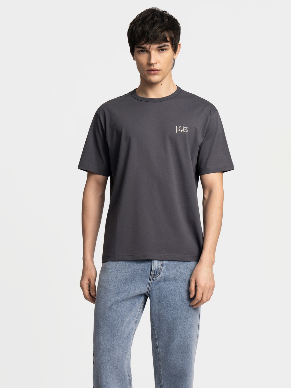 Футболка из хлопка с надписью на спине