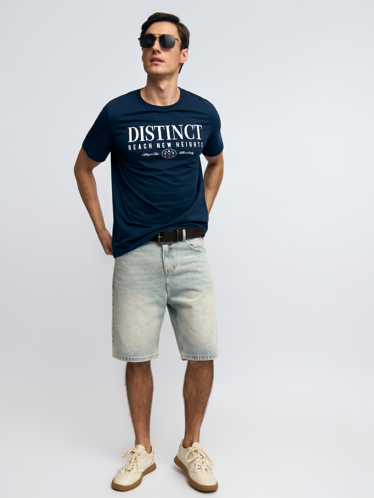 Футболка из хлопка с принтом-надписью