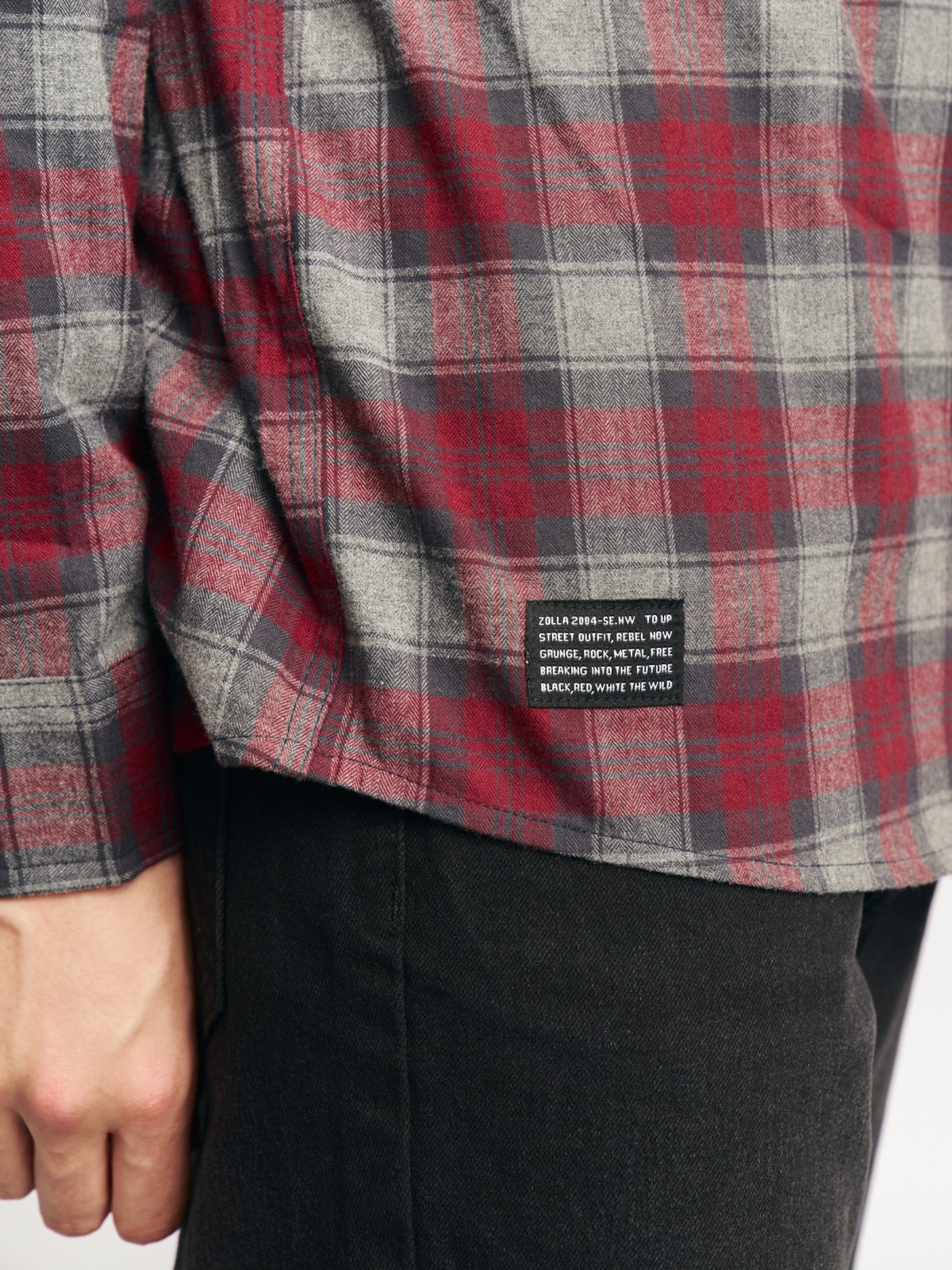 Рубашка из хлопка с длинным рукавом и узором в клетку