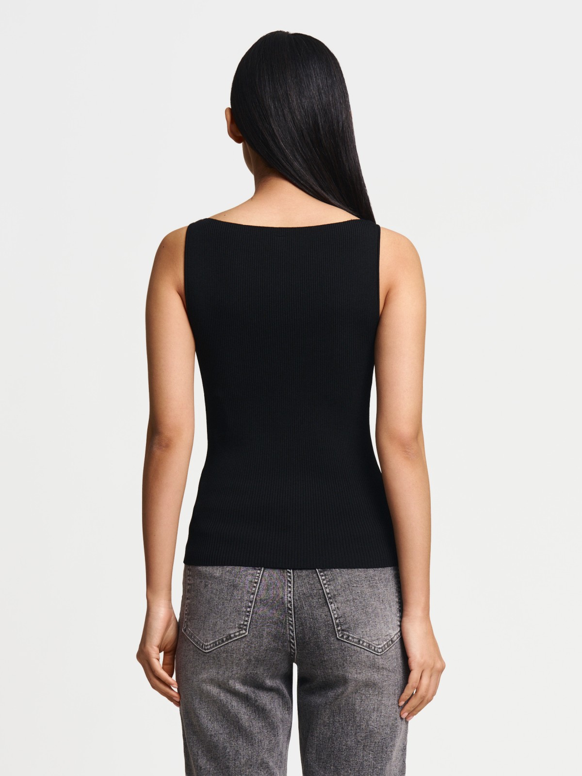 Трикотажный топ без рукавов