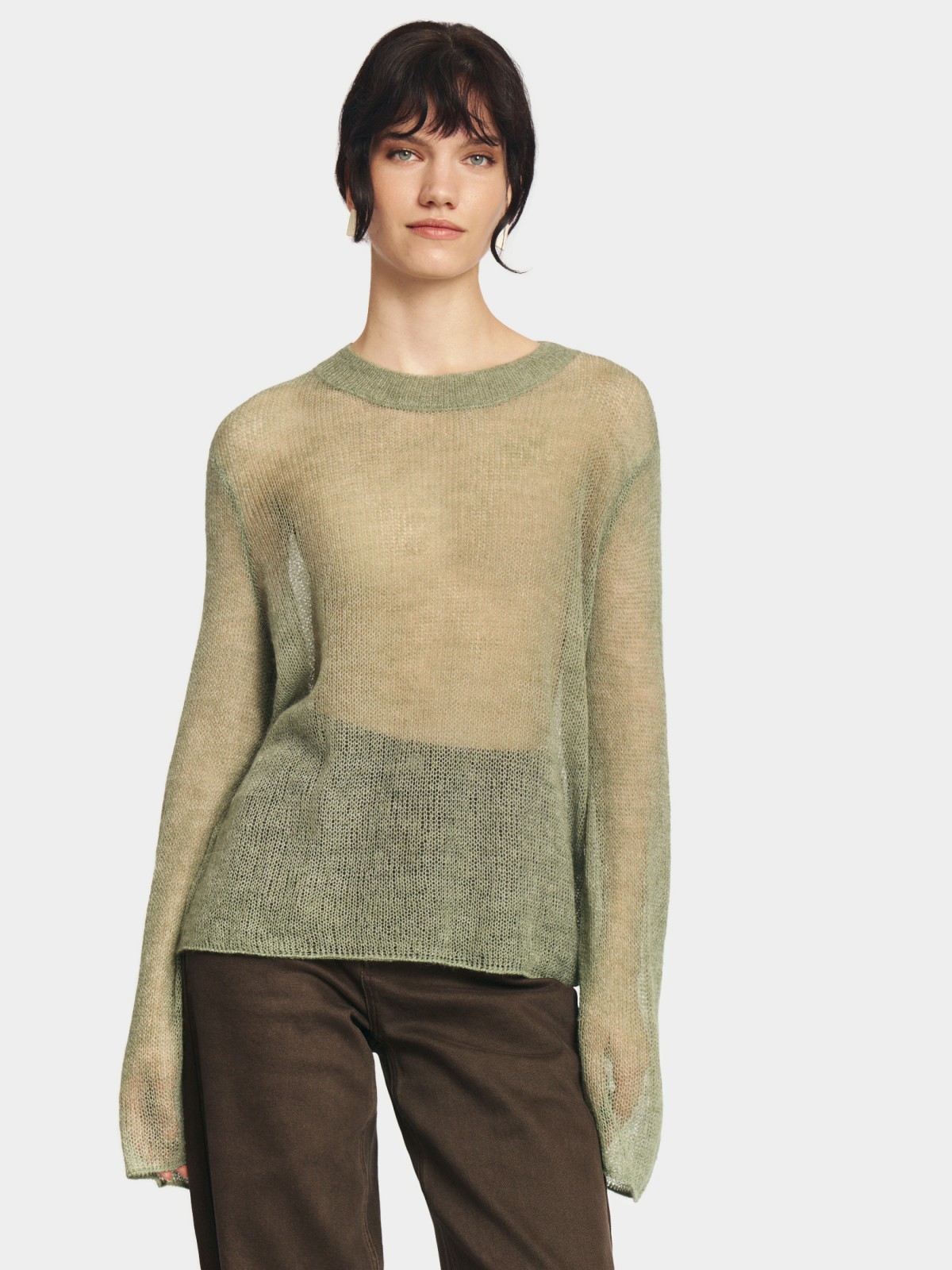 Вязаный полупрозрачный джемпер