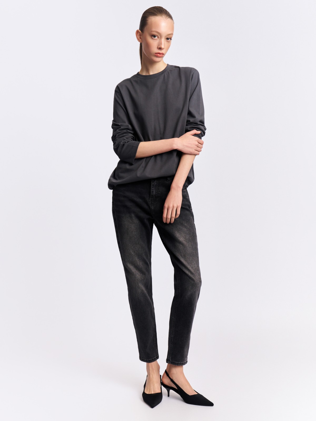 Джинсы силуэта Boyfriend со средней посадкой