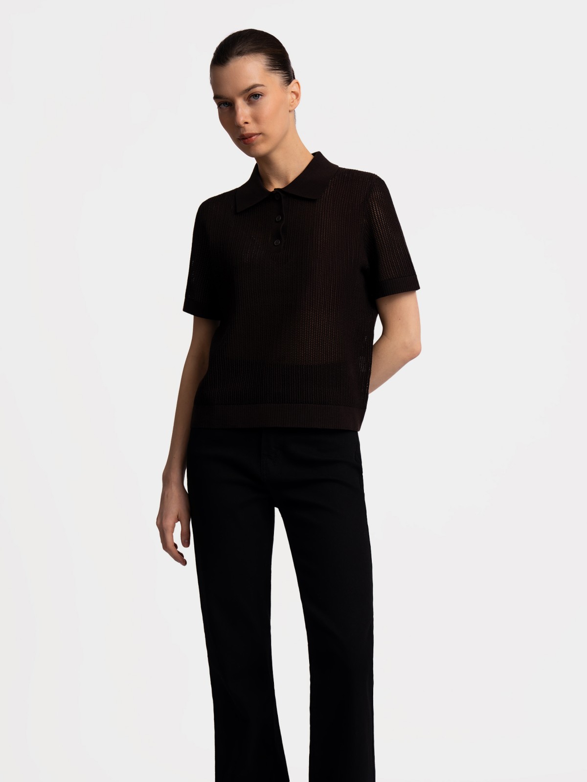 Джемпер поло с коротким рукавом