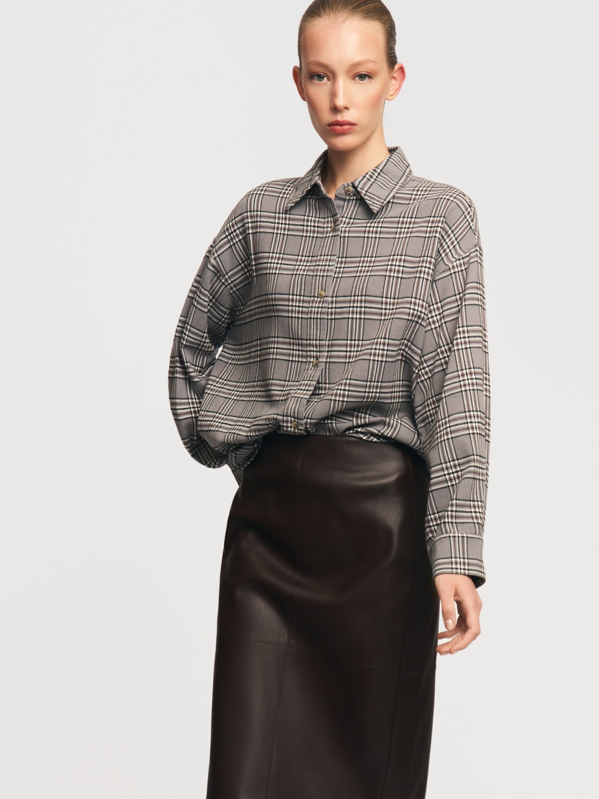 Фланелевая рубашка из хлопка в клетку