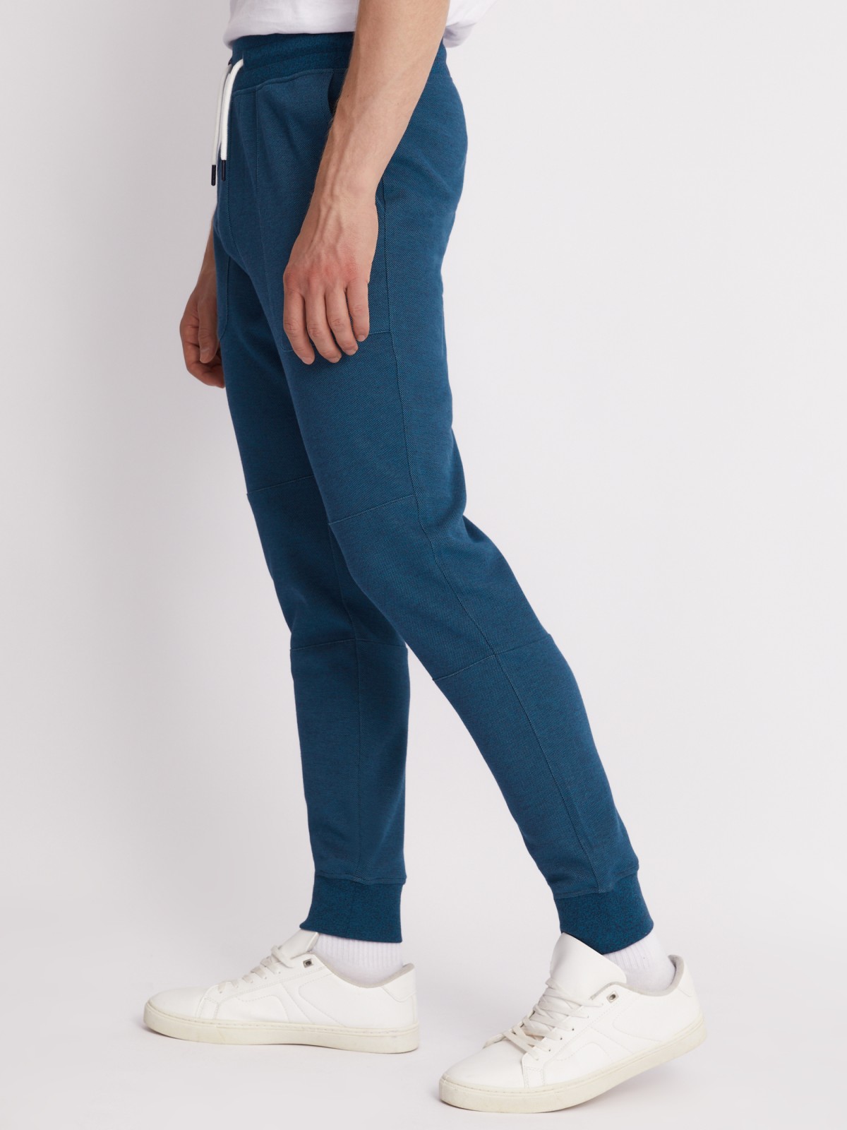 Трикотажные брюки-джоггеры в спортивном стиле zolla 213317604053, цвет бирюзовый, размер S - фото 5