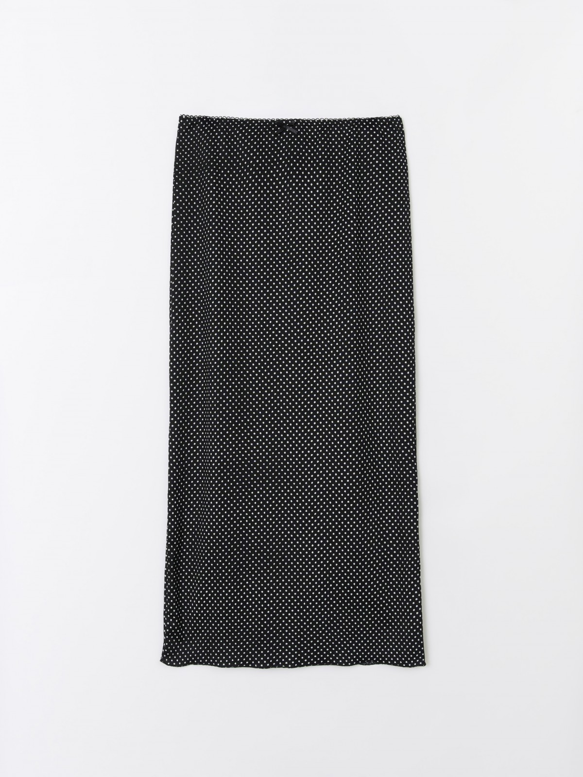 Трикотажная юбка на резинке в горошек