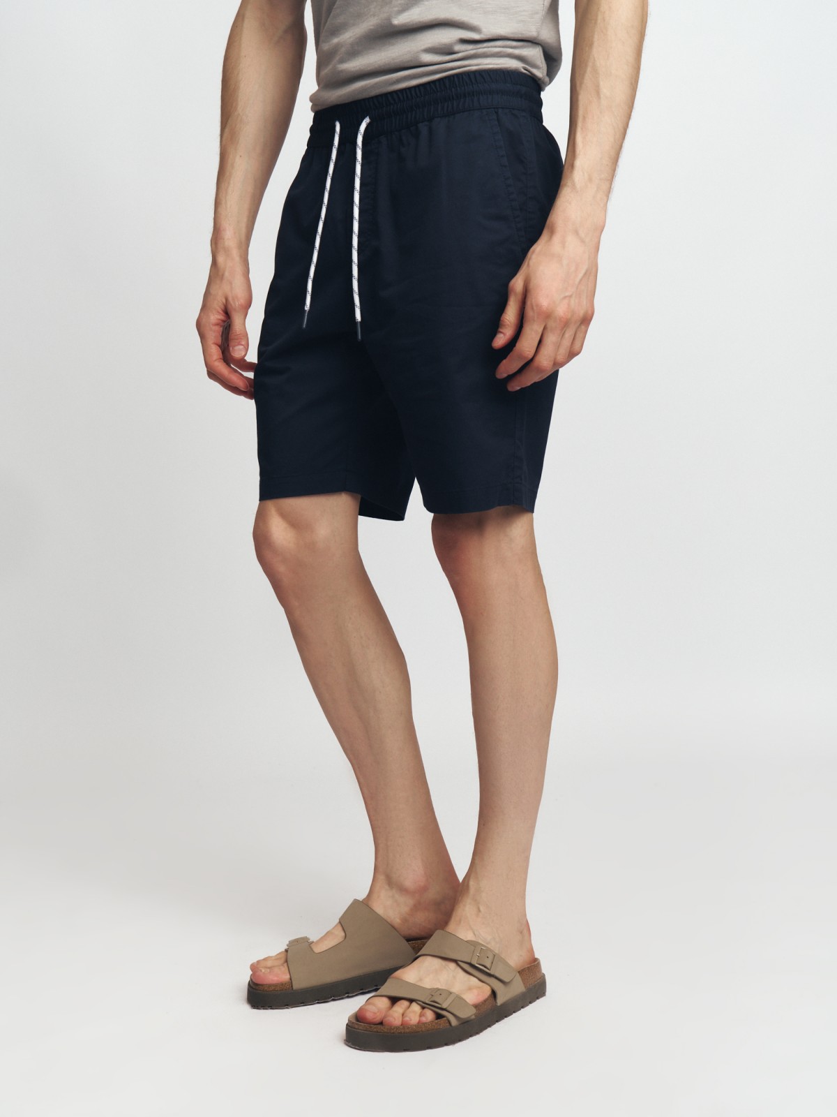 Удлинённые шорты на резинке из хлопка