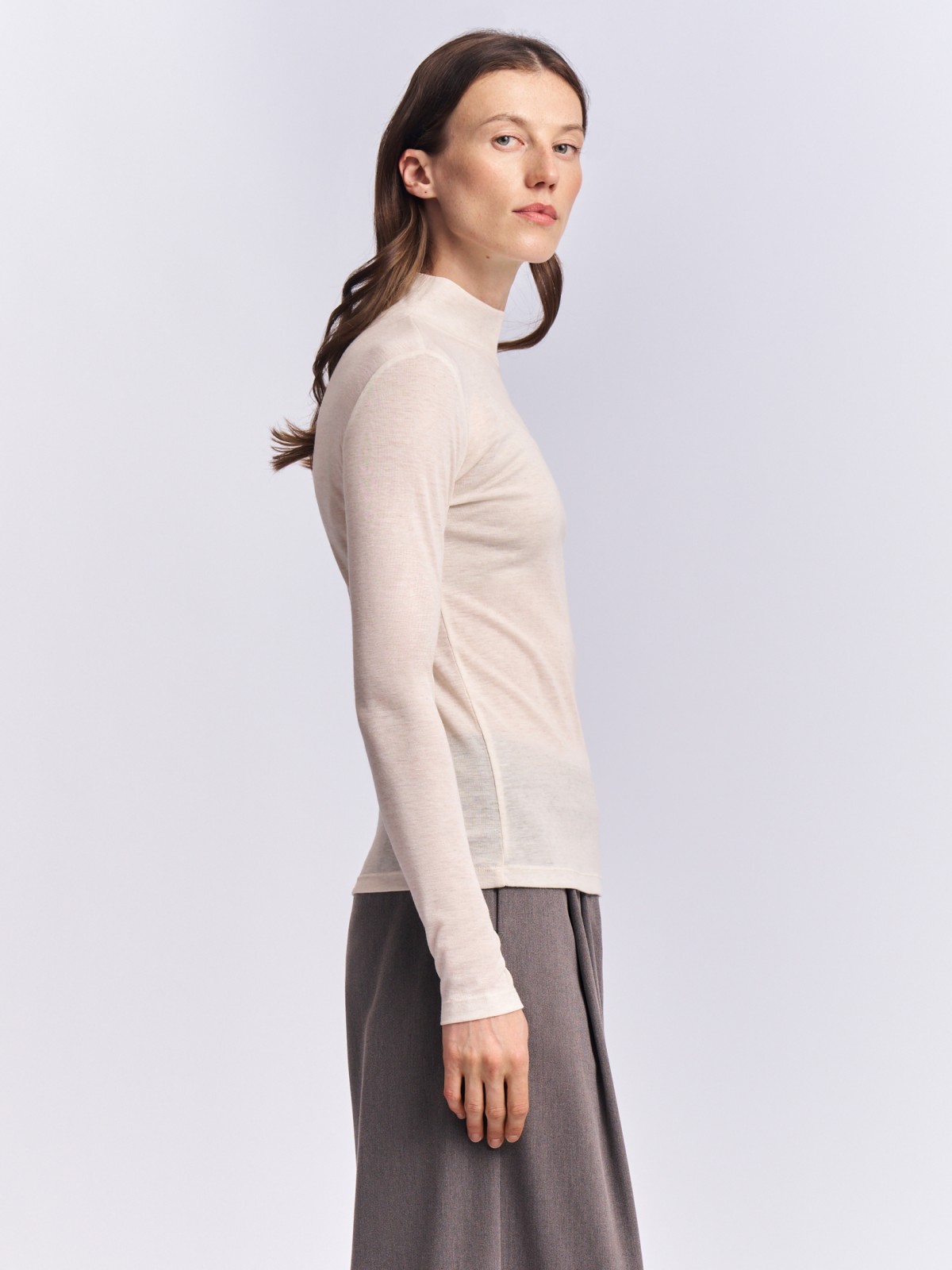 Трикотажная шерстяная водолазка-лонгслив