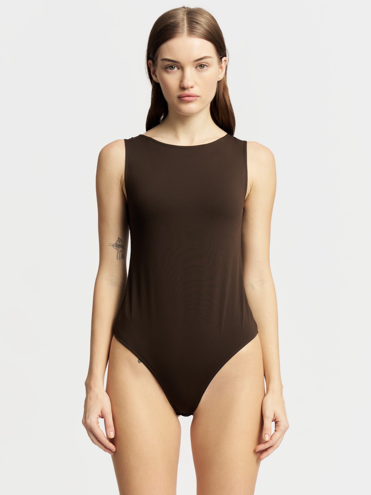 Майка-боди однотонная без рукавов