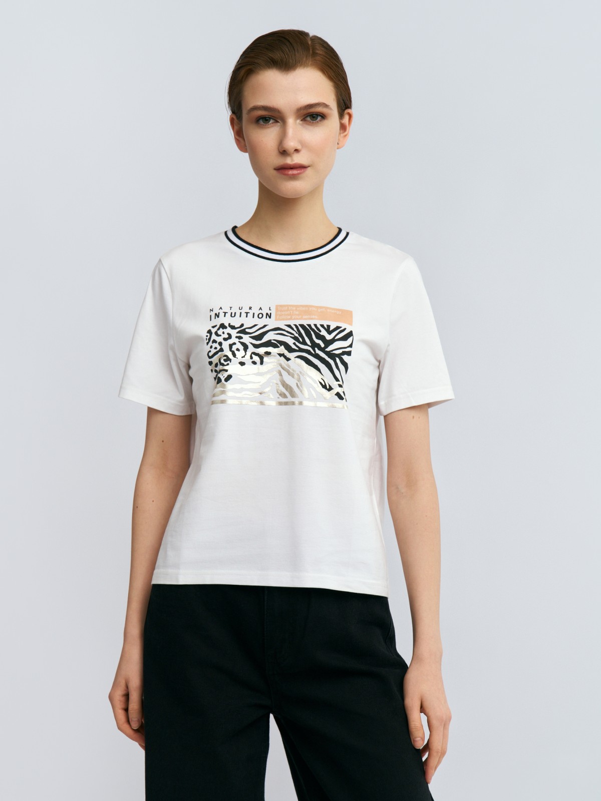 Футболка из хлопка с принтом