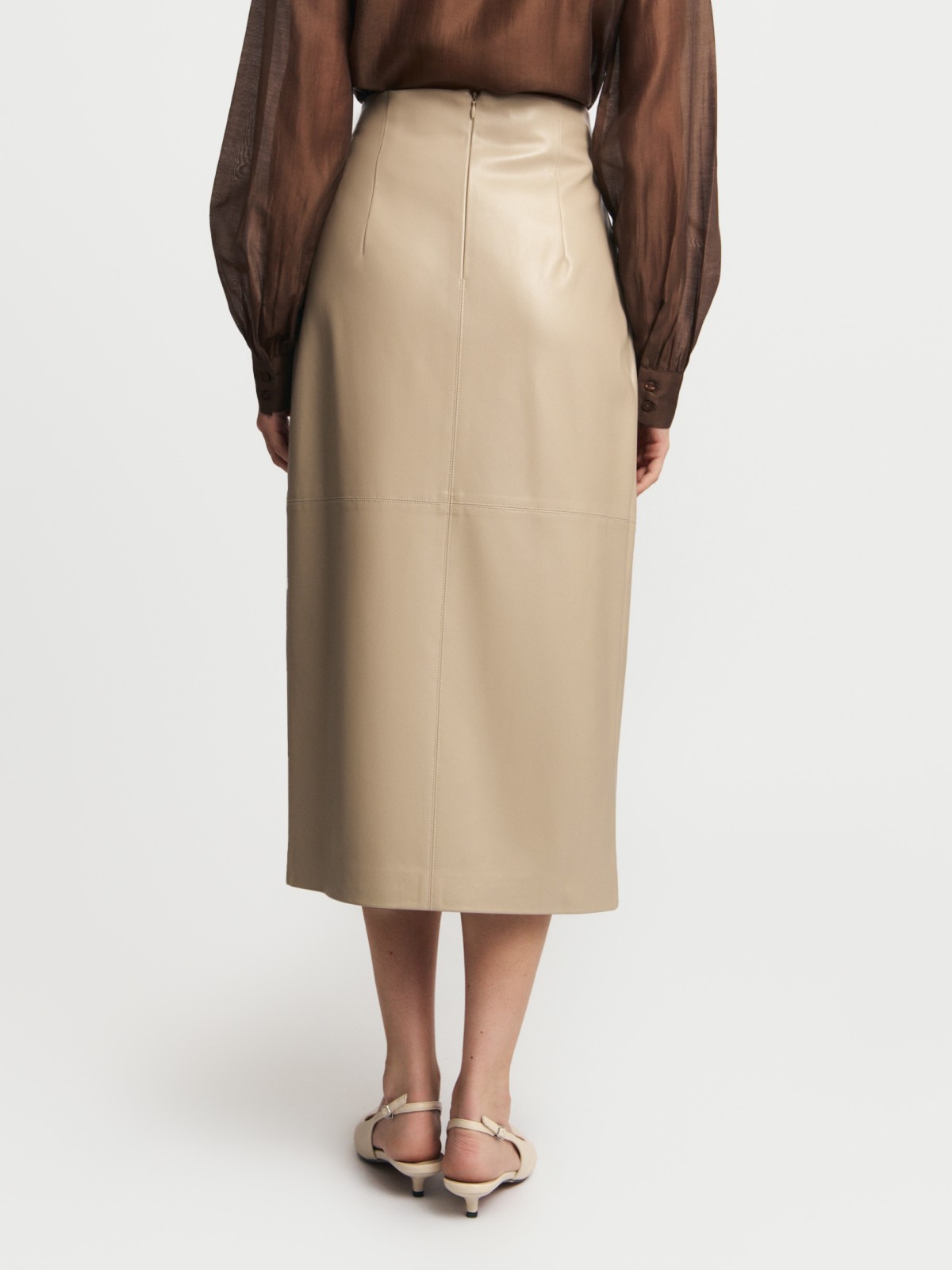 Юбка из экокожи с запахом