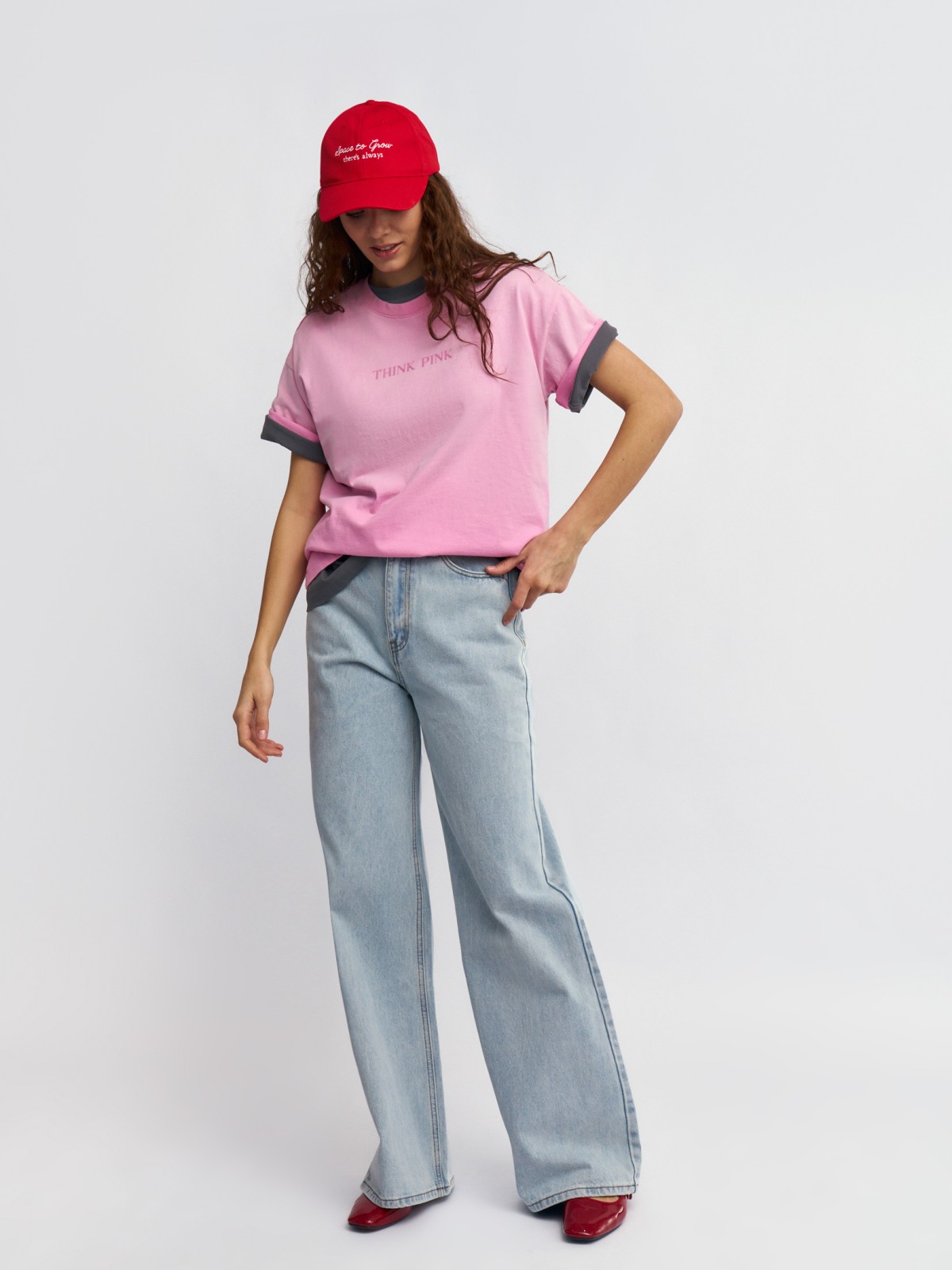 Футболка оверсайз из хлопка с надписью