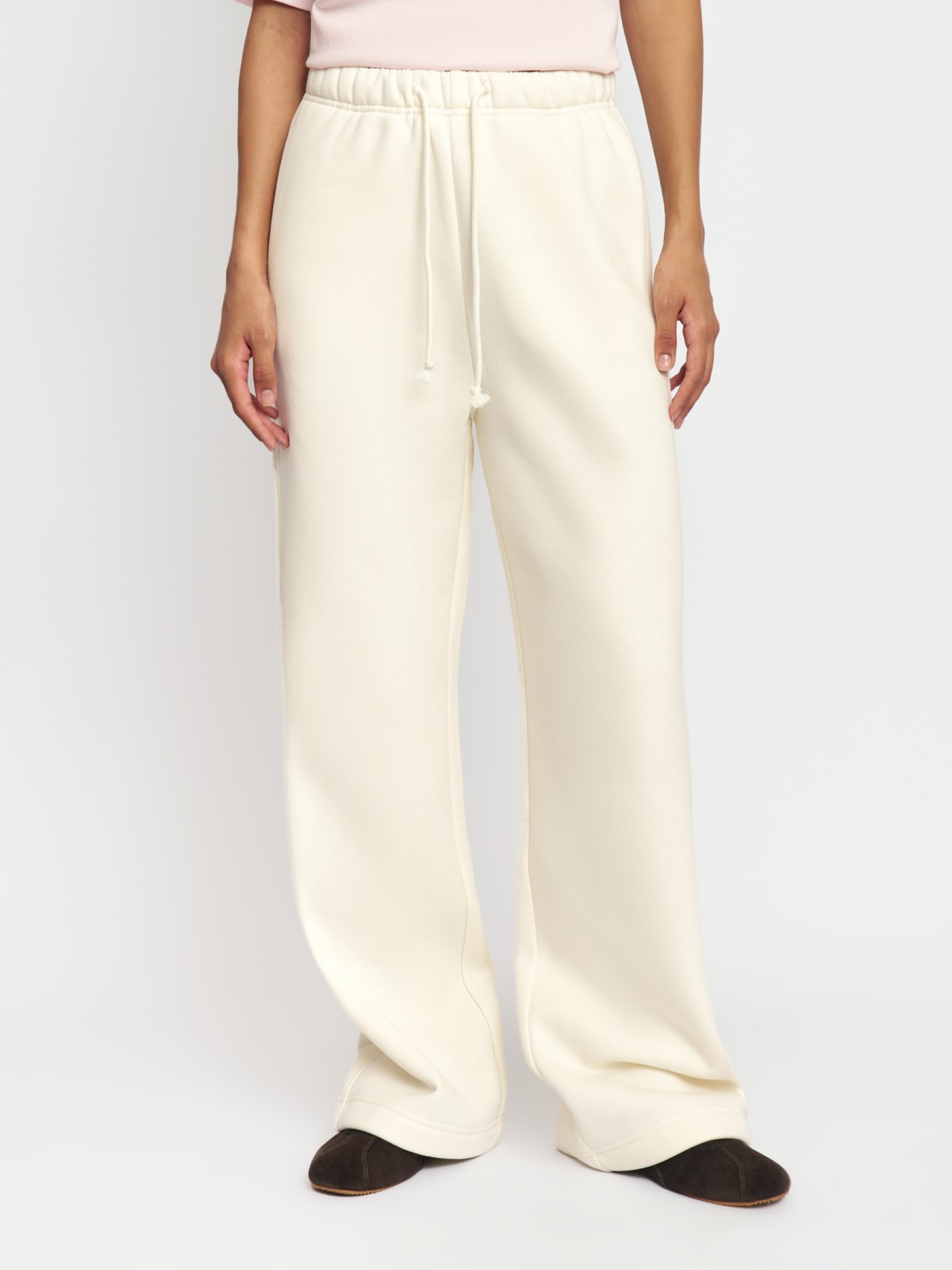 Утеплённые брюки на резинке с начёсом