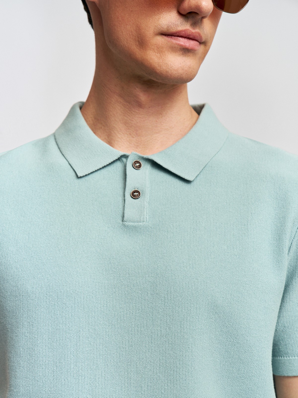 Футболка поло из вязаного трикотажа