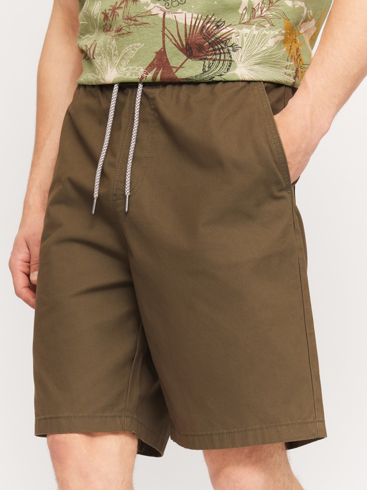 Удлинённые шорты на резинке из хлопка