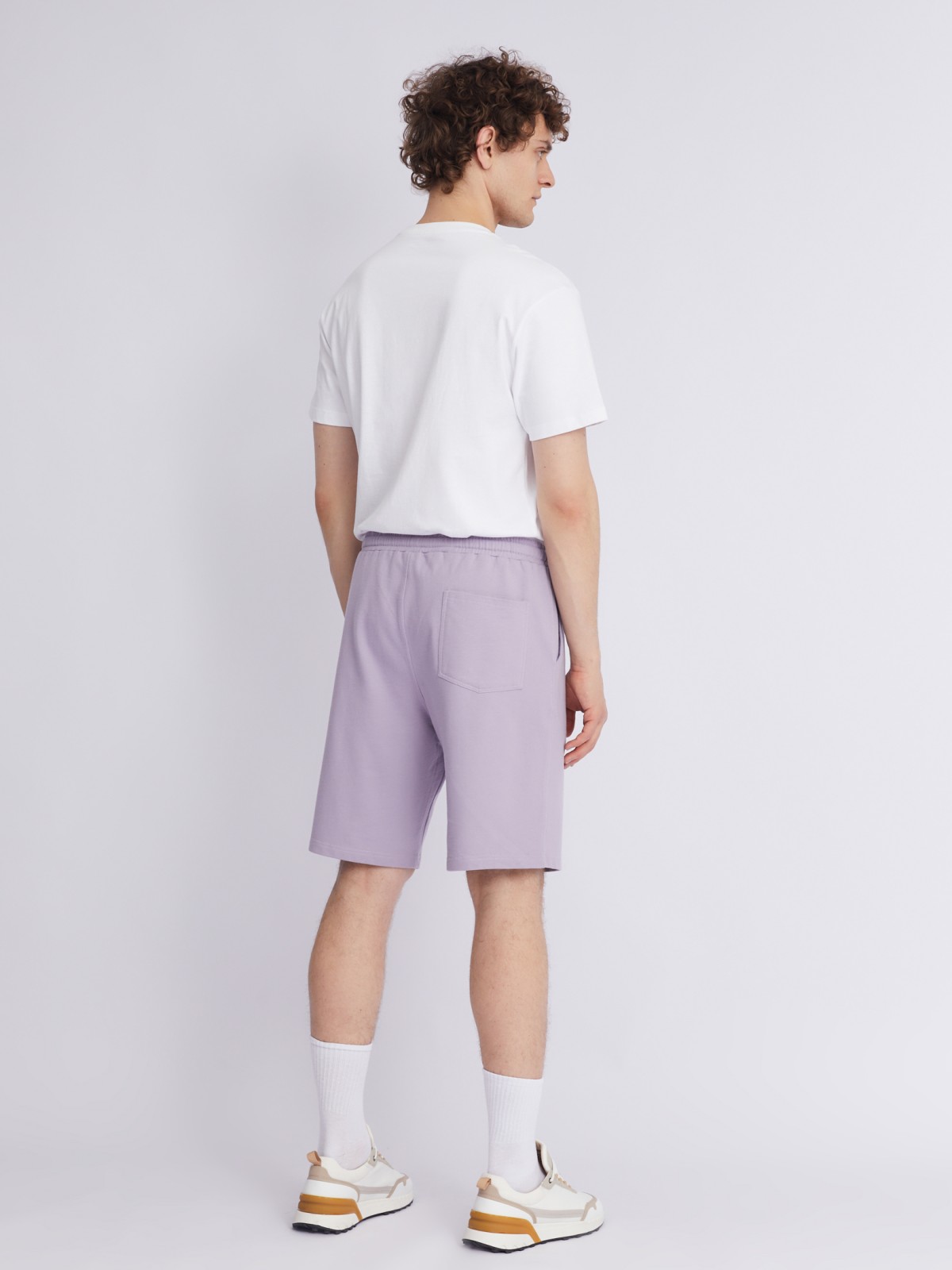 Трикотажные шорты из хлопка zolla 013237J0W012, цвет лиловый, размер XS - фото 6