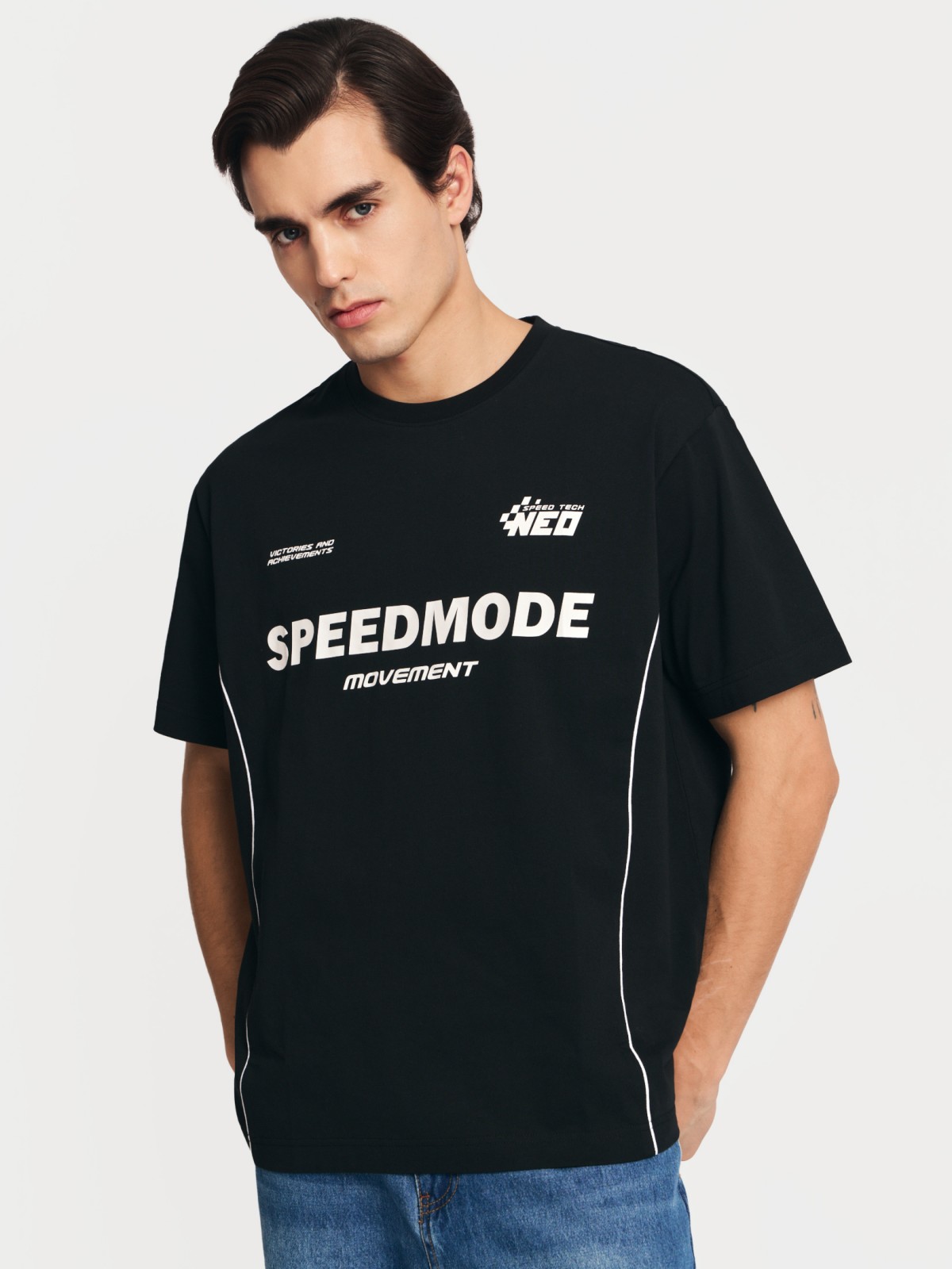 Футболка из хлопка с принтом-надписью